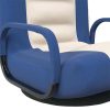 Swivel Floor Chair and Fabric – Blue and Cream