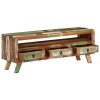 Bracknell TV Cabinet Multicolour 110x30x40 cm – Solid Reclaimed Wood