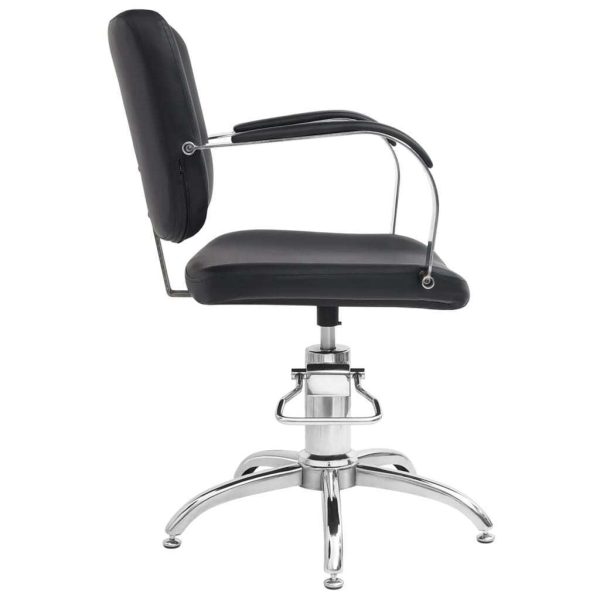 Salon Chair Black Faux Leather