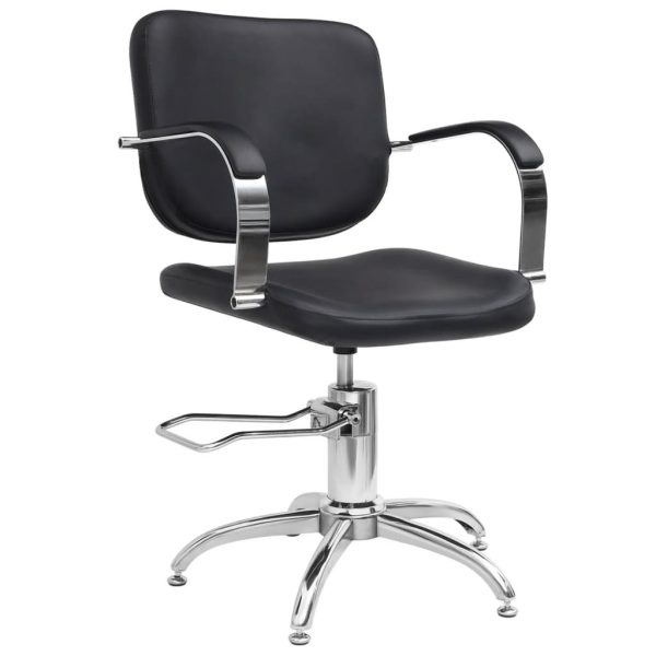 Salon Chair Black Faux Leather