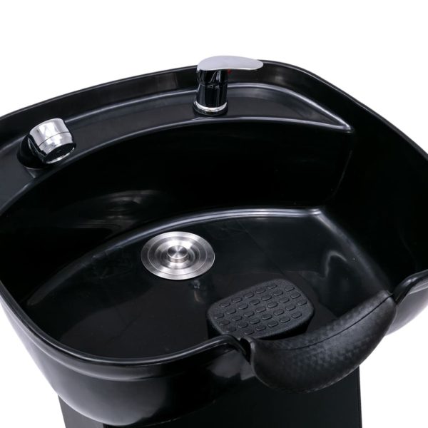 Shampoo Chair with Washbasin Black 129x59x82 cm Faux Leather