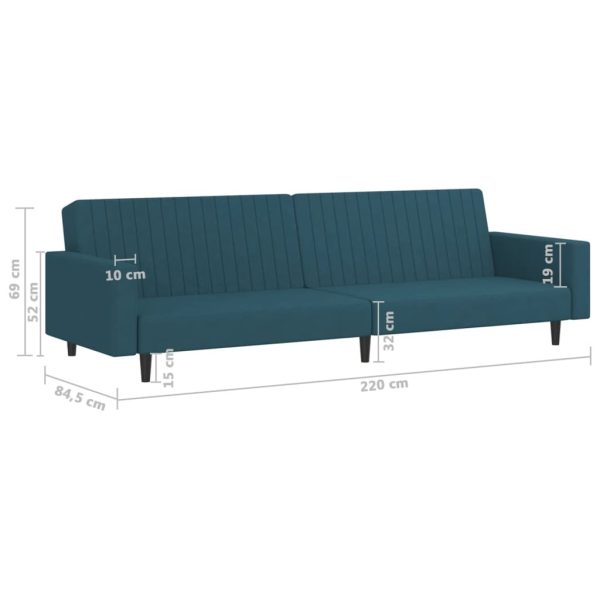 Ellington 2-Seater Sofa Bed Velvet – Blue