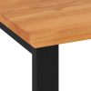 Desk Solid Teak Wood – 120x45x75 cm, Black