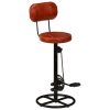 Bar Stools 2 pcs and Real Goat Leather – Black and Brown