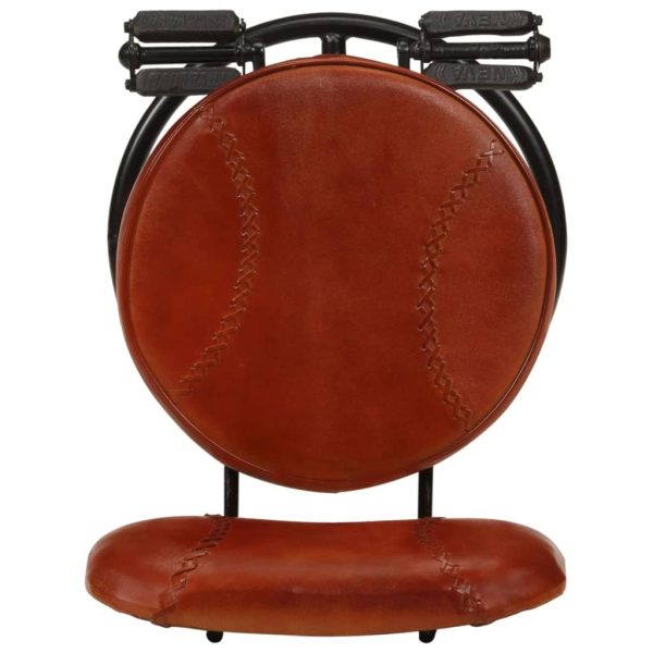 Bar Stools 2 pcs and Real Goat Leather – Black and Brown