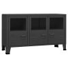 Industrial Sideboard 105x35x62 cm Metal and Glass – Black