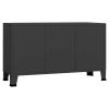 Industrial Sideboard 105x35x62 cm Metal and Glass – Black