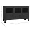 Industrial Sideboard 105x35x62 cm Metal and Glass – Black