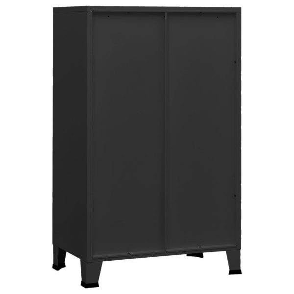 Industrial Storage Cabinet 70x40x115 cm Metal – Black