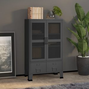 Industrial Storage Cabinet 70x40x115 cm Metal – Anthracite