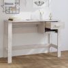 Desk 110x40x75 cm Solid Wood Pine – White