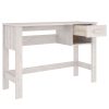 Desk 110x40x75 cm Solid Wood Pine – White