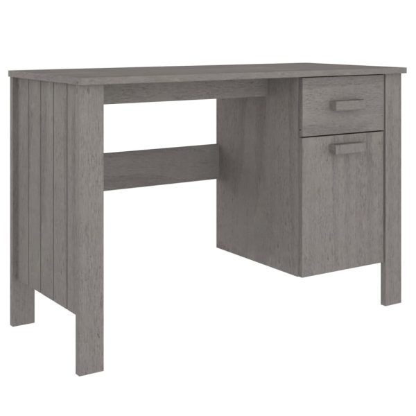 Desk 113x50x75 cm Solid Wood Pine – Light Grey