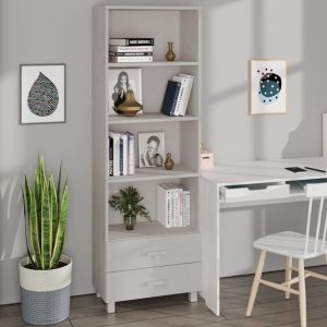 Highboard 60x35x180 cm Solid Wood Pine – White