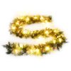 Christmas Garland with LED Lights Green PVC – 2.7 M