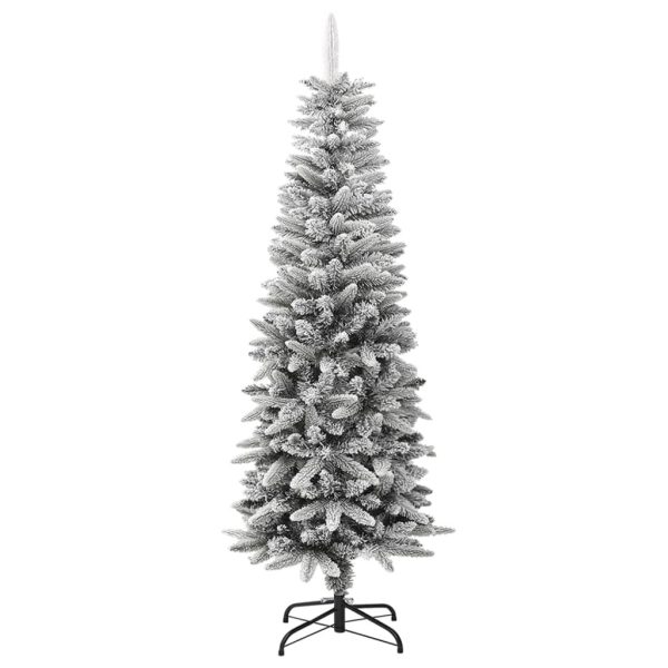 Artificial Slim Christmas Tree with Flocked Snow PVC&PE – 150×50 cm