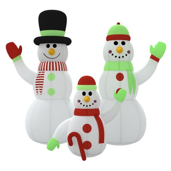 Inflatable Snowman Family with LEDs – 360 cm