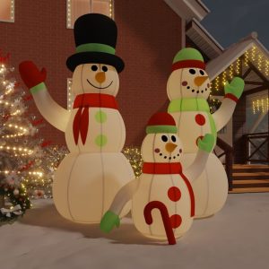 Inflatable Snowman Family with LEDs – 500 cm