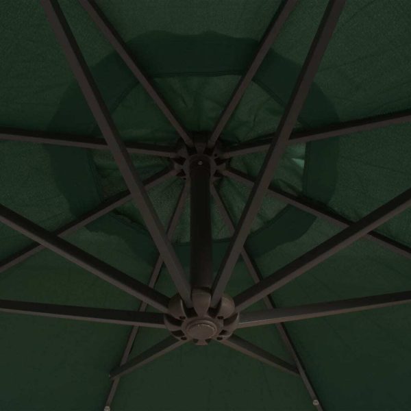 Hanging Parasol with LED Lighting Metal Pole