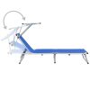 Folding Sun Lounger with Roof Aluminium and Textilene – Blue