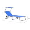 Folding Sun Lounger with Roof Aluminium and Textilene – Blue