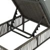 Sun Lounger with Cushion Poly Rattan Grey