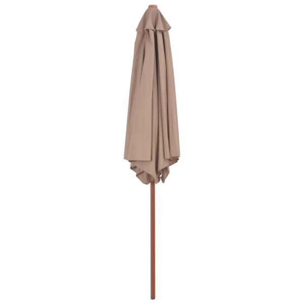 Parasol 270×270 cm Wooden Pole – Taupe