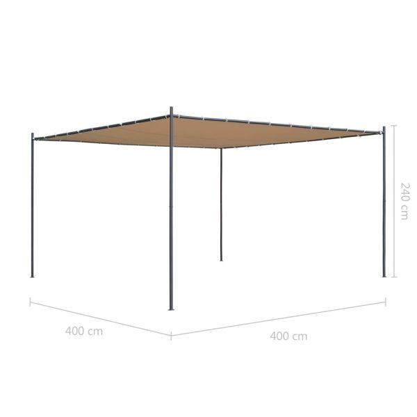 Gazebo with Roof – 4x4x2.2/2.7 m, Beige