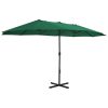 Outdoor Parasol with Aluminium Pole 460×270 cm – Light Green