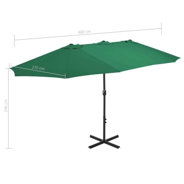 Outdoor Parasol with Aluminium Pole 460×270 cm – Light Green