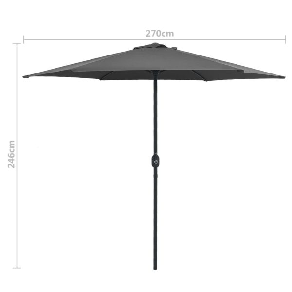 Outdoor Parasol with Aluminium Pole 270×246 cm – Anthracite