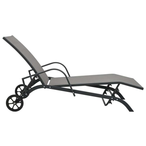 Sun Lounger Steel and Textilene – 1