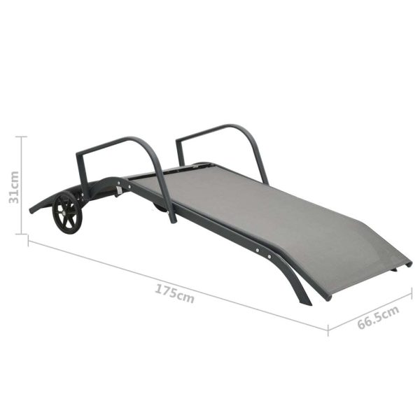 Sun Lounger Steel and Textilene – 1