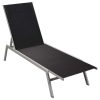 Sun Lounger Steel and Textilene Black