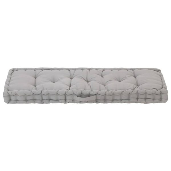 Pallet Floor Cushion Cotton 120x40x7 cm Grey