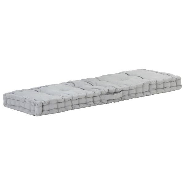 Pallet Floor Cushion Cotton 120x40x7 cm Grey