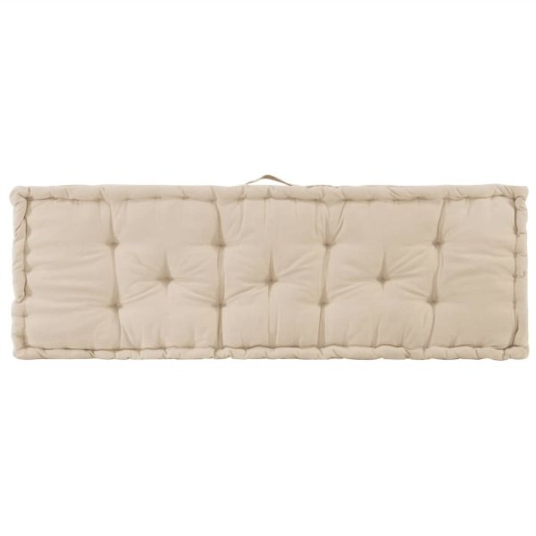 Pallet Floor Cushion Cotton 120x40x7 cm Beige