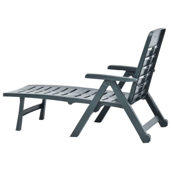 Folding Sun Lounger Plastic – Green