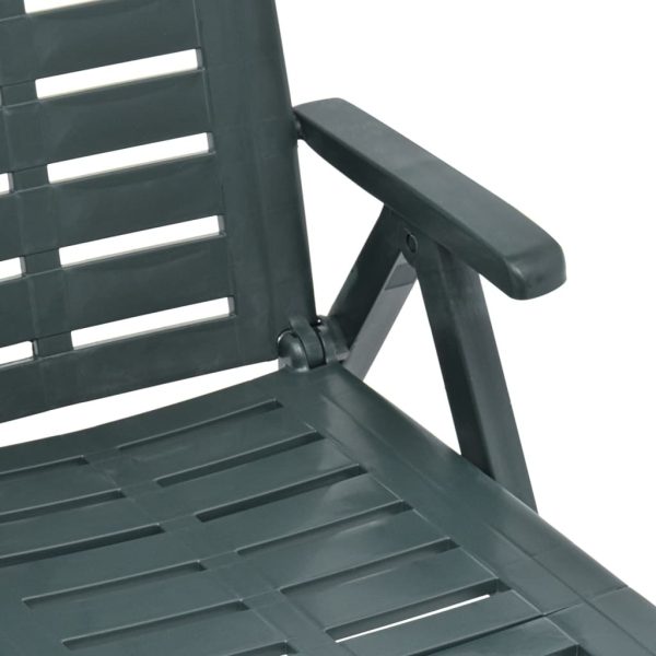 Folding Sun Lounger Plastic – Green