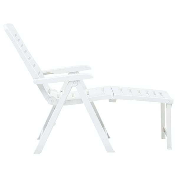 Folding Sun Lounger Plastic – White