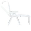 Folding Sun Lounger Plastic – White