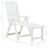 Folding Sun Lounger Plastic – White