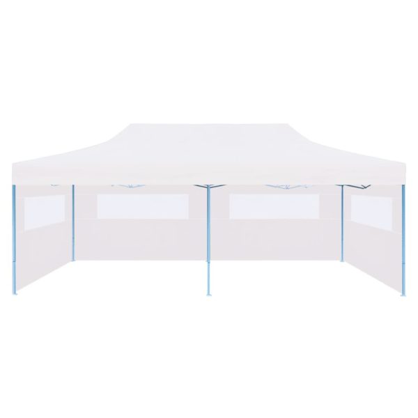 Folding Pop-up Partytent with Sidewalls 3×6 m Steel White