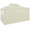 Professional Folding Party Tent with 4 Sidewalls 3×4 m Steel – Cream