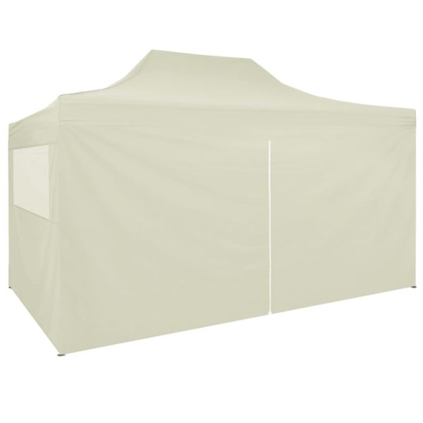 Professional Folding Party Tent with 4 Sidewalls 3×4 m Steel – Cream