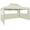 Professional Folding Party Tent with 4 Sidewalls 3×4 m Steel – Cream