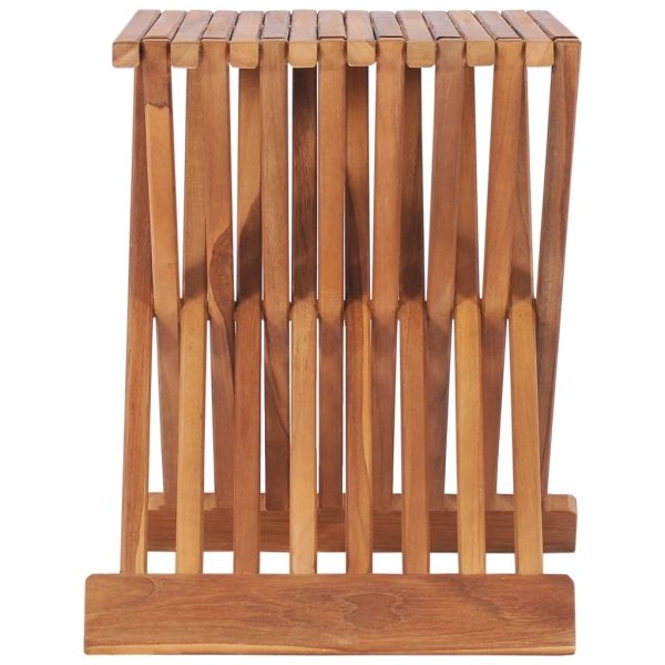 Folding Stool 40x32x45 cm Solid Teak Wood