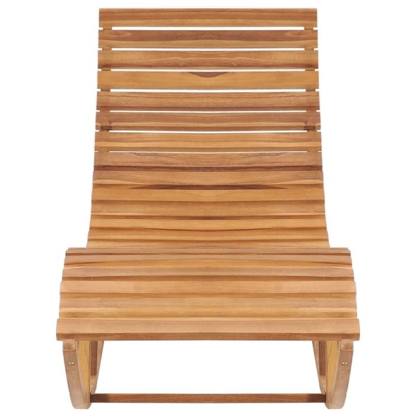 Rocking Sunlounger Solid Teak Wood