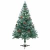 Frosted Christmas Tree with Pinecones – 150×70 cm