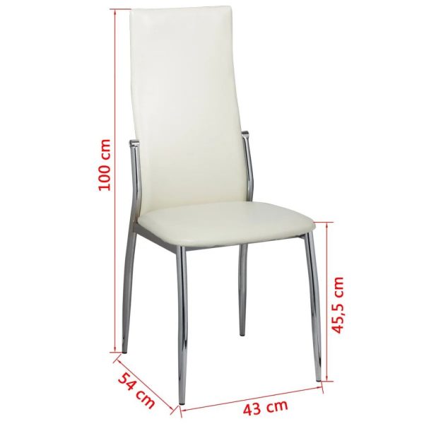 Dining Chairs Faux Leather – White, 2
